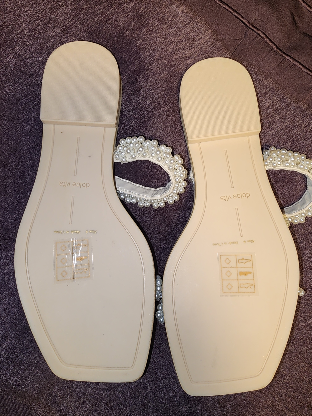NWOB $40 Dolce Vita Cream Triple Beaded-Strap Sandals Size 6 - Picture 4 of 12